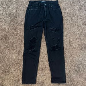 Black High Rise Mom Jeans